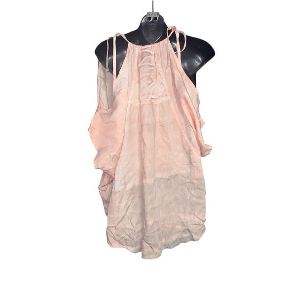Beautiful Women's XCVI Women’s M Cold Shoulder Top Peach And Gray Tie Dye blouse - Picture 3 of 7